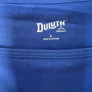 Duluth Trading Co Blue No-Yank Boatneck Tank; Size L